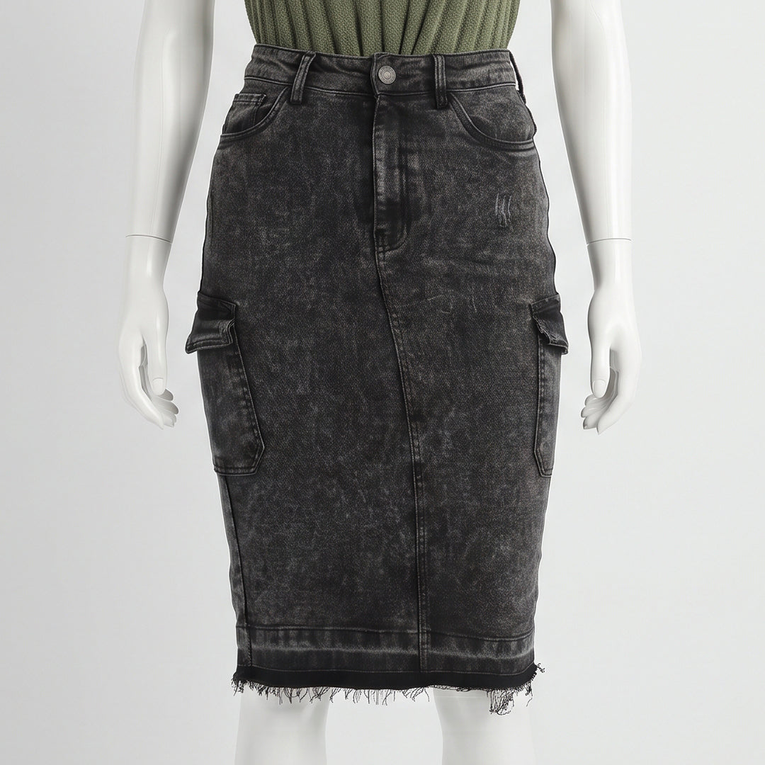Black Cargo Skirt