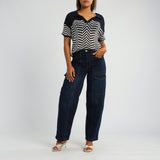 ENZYME WASH BARREL JEAN