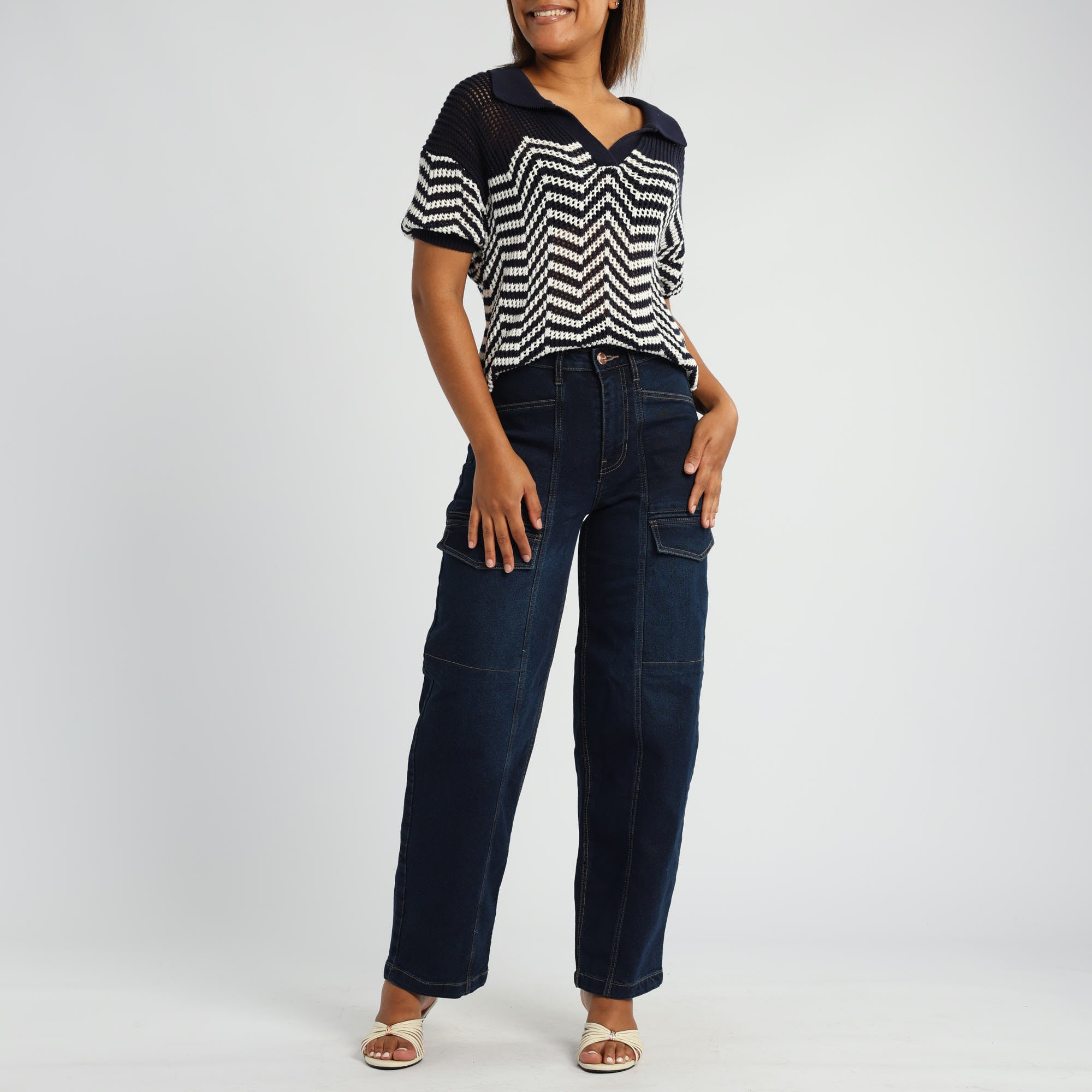 ENZYME WASH BARREL JEAN