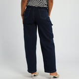 ENZYME WASH BARREL JEAN
