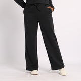 BLACK WIDE LEG PANT WITH SIDE TAPE DETAIL