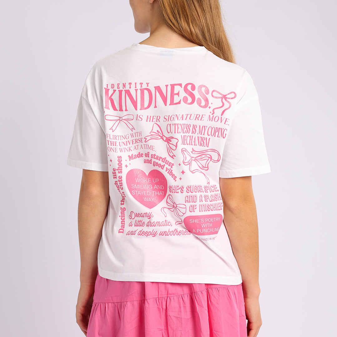 WHITE SHORT SLEEVE PRINTED TOP