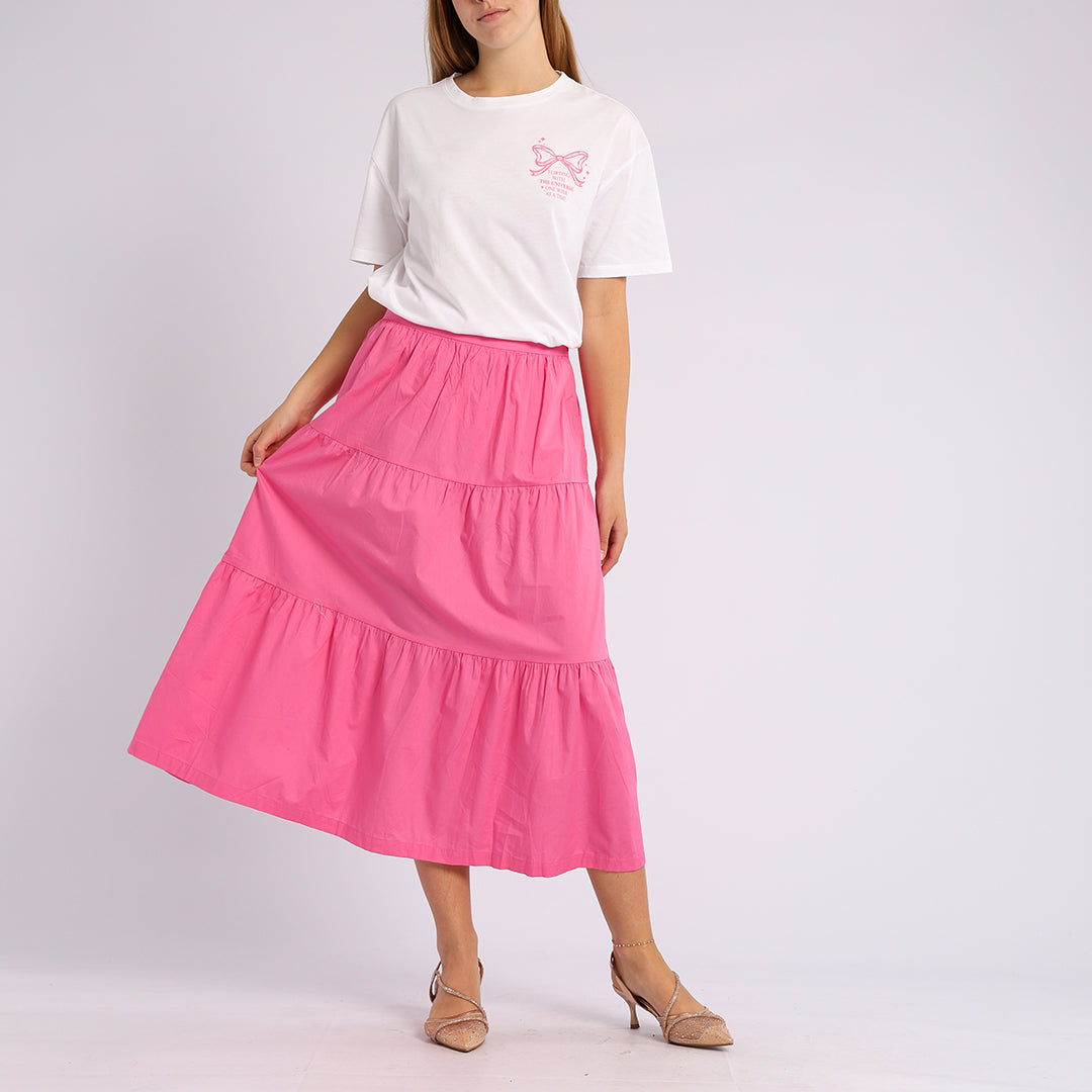 PINK TIERED SKIRT