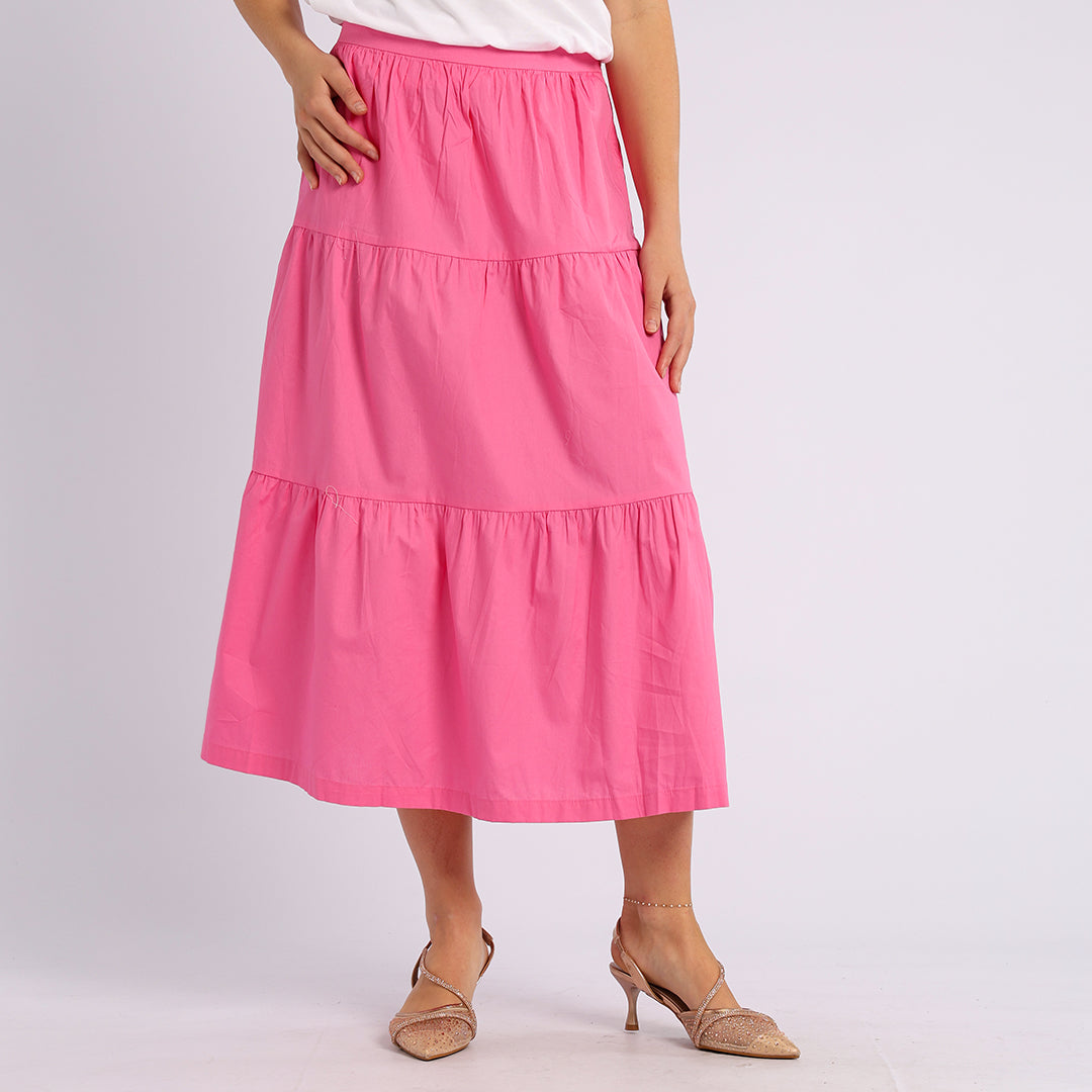 PINK TIERED SKIRT
