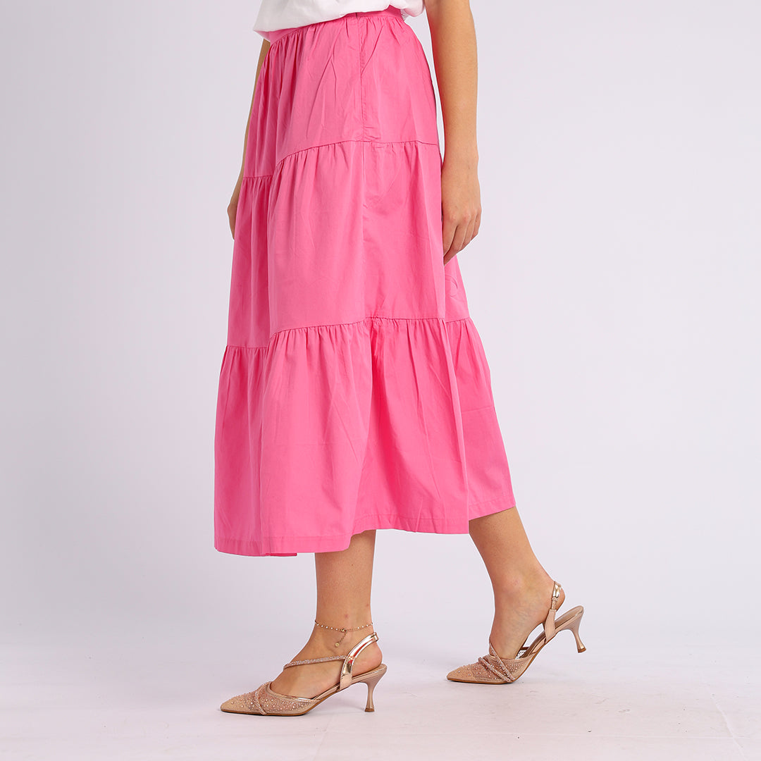 PINK TIERED SKIRT