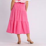 PINK TIERED SKIRT