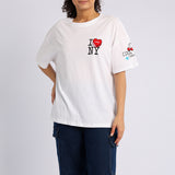 WHITE SHORT SLEEVE PRINTED OVERSIZED TOP
