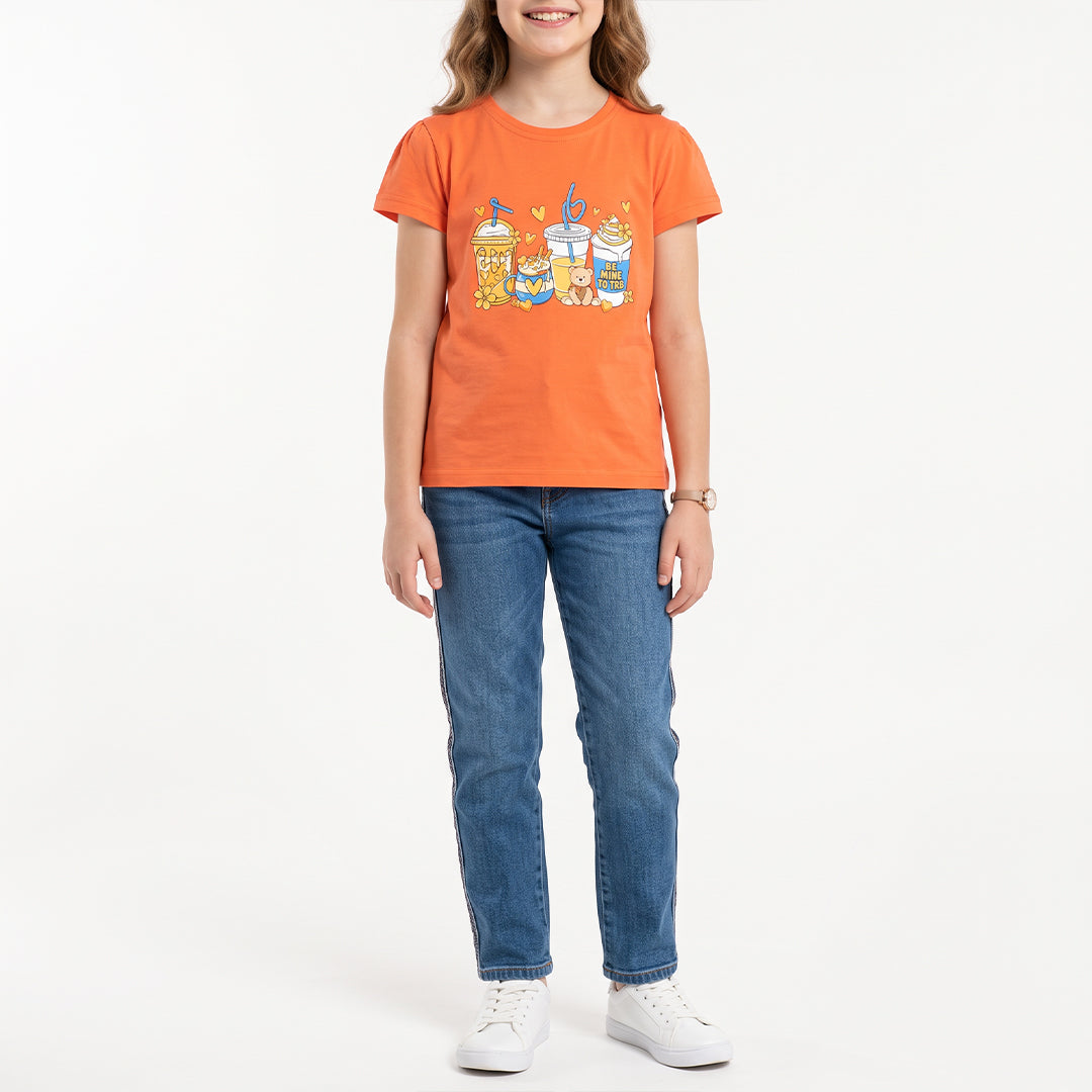 Girls Orange Tee