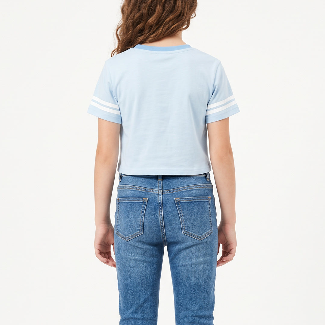 Girls Pale Blue Print