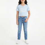 Girls Pale Blue Print