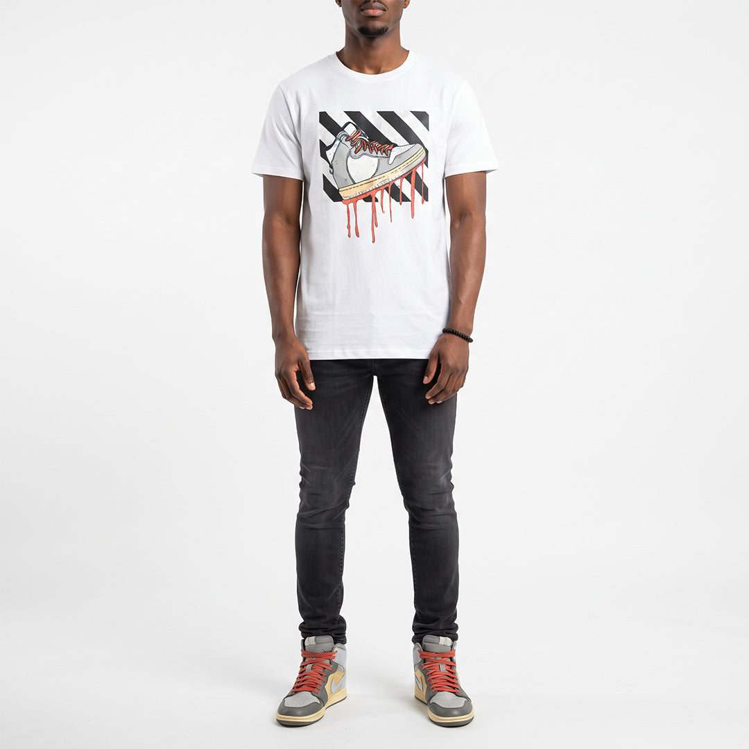 White Printed Tee