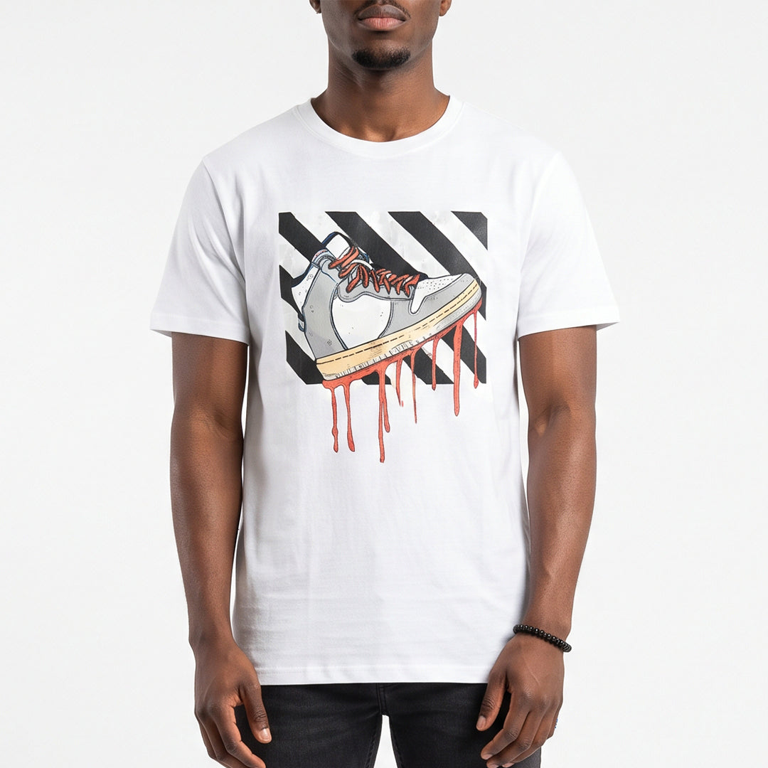 White Printed Tee