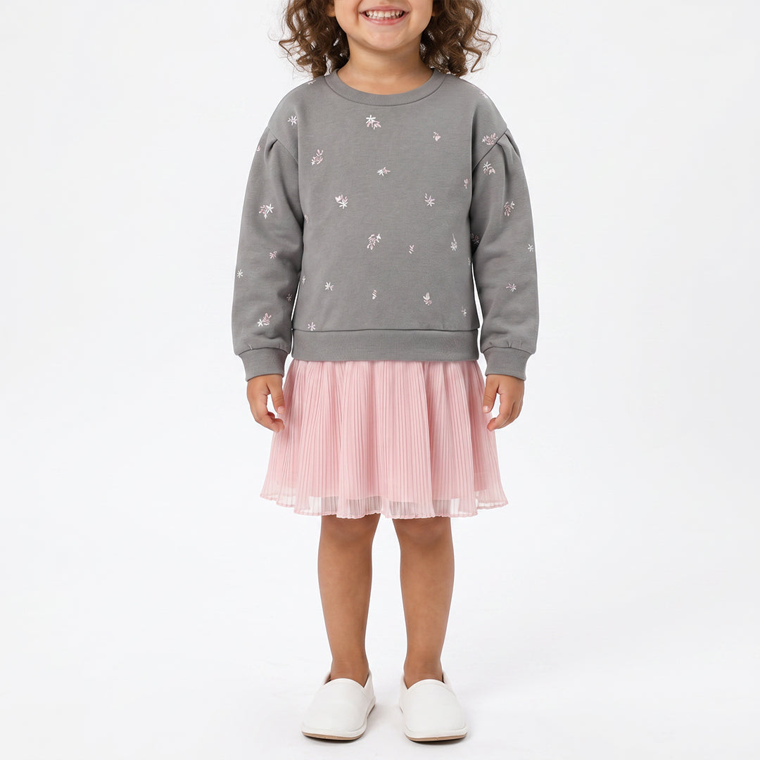 GREY/PINK COMBO DRESS