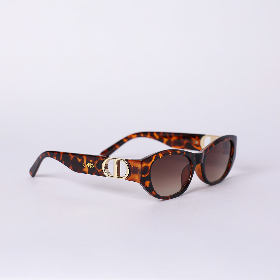 Slim Cat Eye Sunglasses.Brown Gradient Lens.