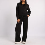LADIES BLK KNITSWEATER