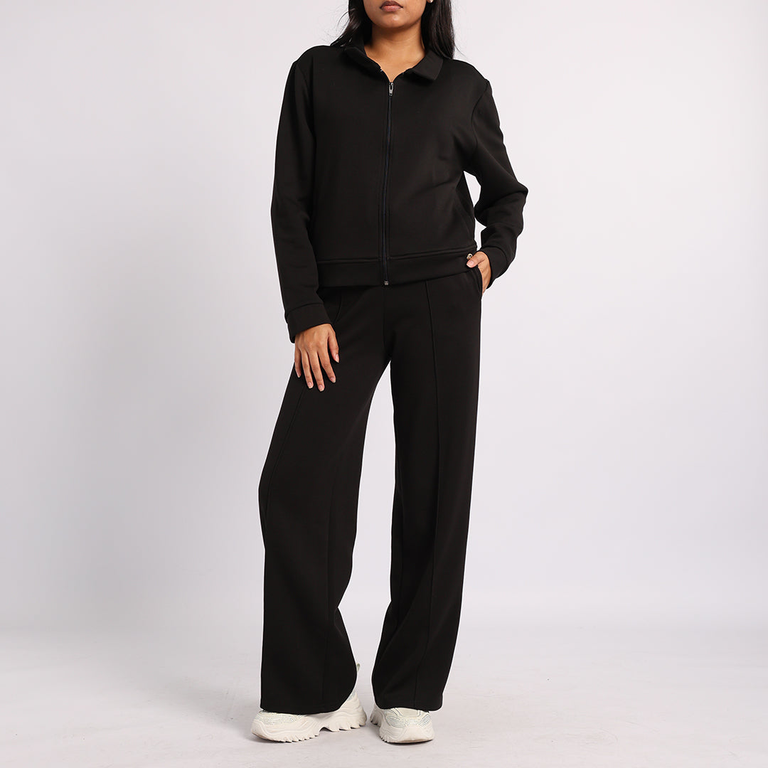 LADIES BLK WIDE PANTS