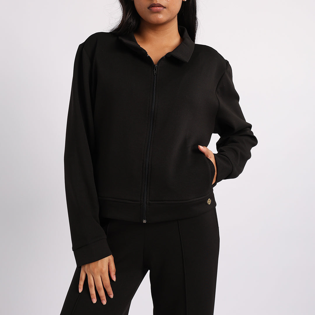 LADIES BLK KNITSWEATER