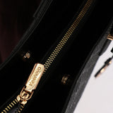 BLACK PU MONOGRAM HANDBAG