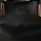 BLACK STRUCTURED TOTE HANDBAG