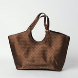 TAN QUILTED PU TOTE HANDBAG