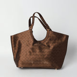 TAN QUILTED PU TOTE HANDBAG