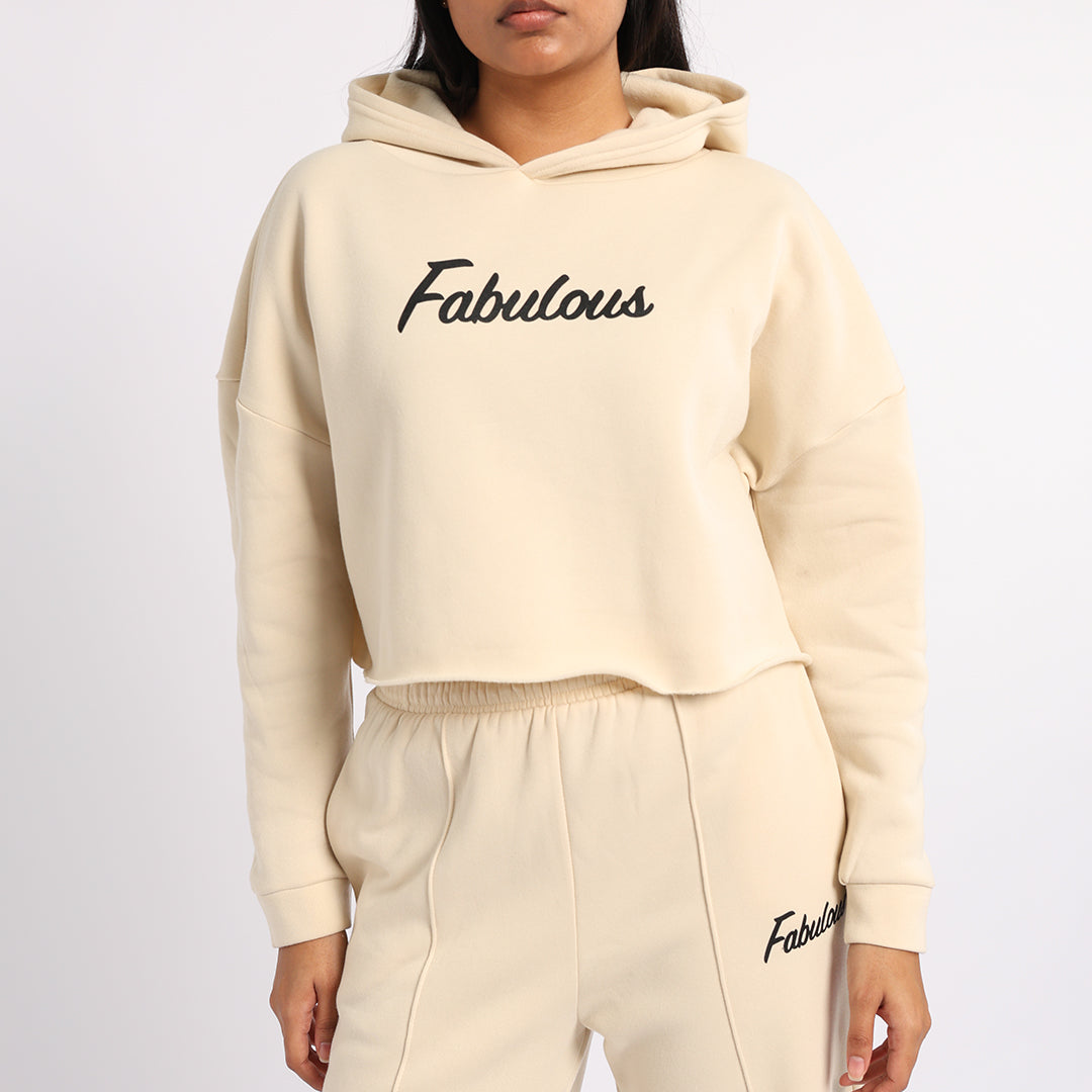 CREAM LONG SLEEVE CROP SWEATER