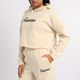 CREAM LONG SLEEVE CROP SWEATER