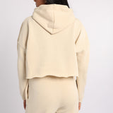 CREAM LONG SLEEVE CROP SWEATER