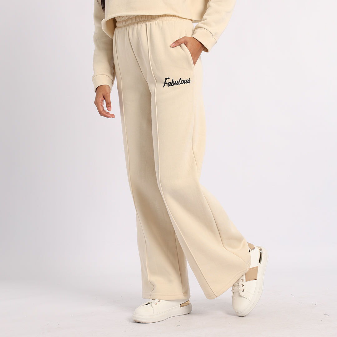 CREAM WIDE LEG PANT