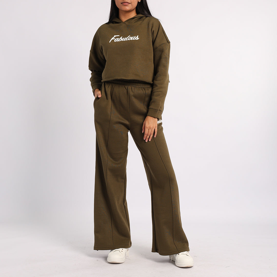 OLIVE LONG SLEEVE CROP SWEATER