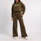 OLIVE LONG SLEEVE CROP SWEATER