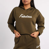 OLIVE LONG SLEEVE CROP SWEATER