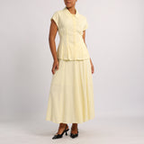 PALE YELLOW CAP SLEEVE SHIRT