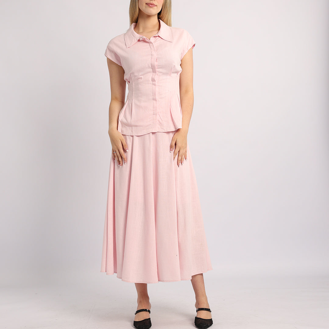 PINK LINEN SKIRT