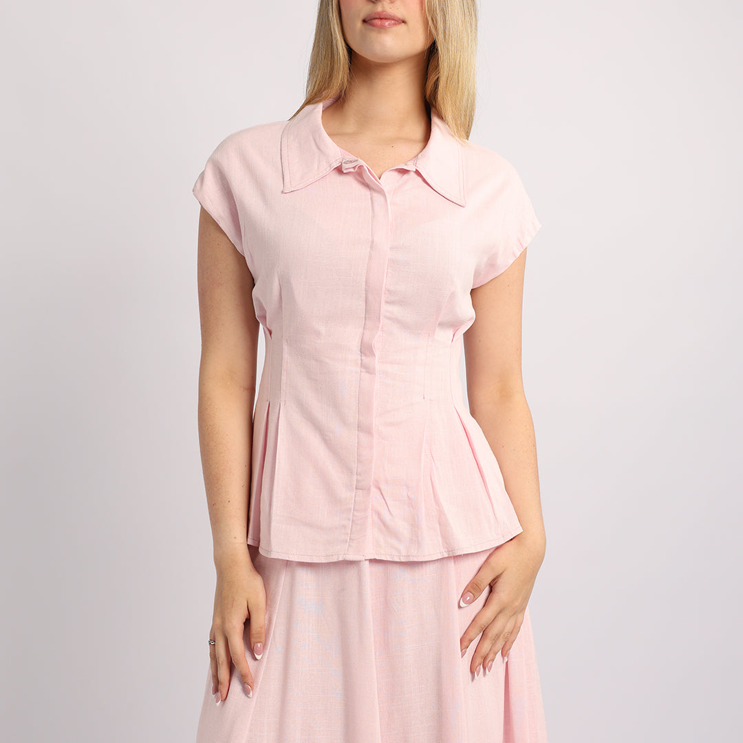 PINK CAP SLEEVE SHIRT