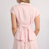 PINK CAP SLEEVE SHIRT