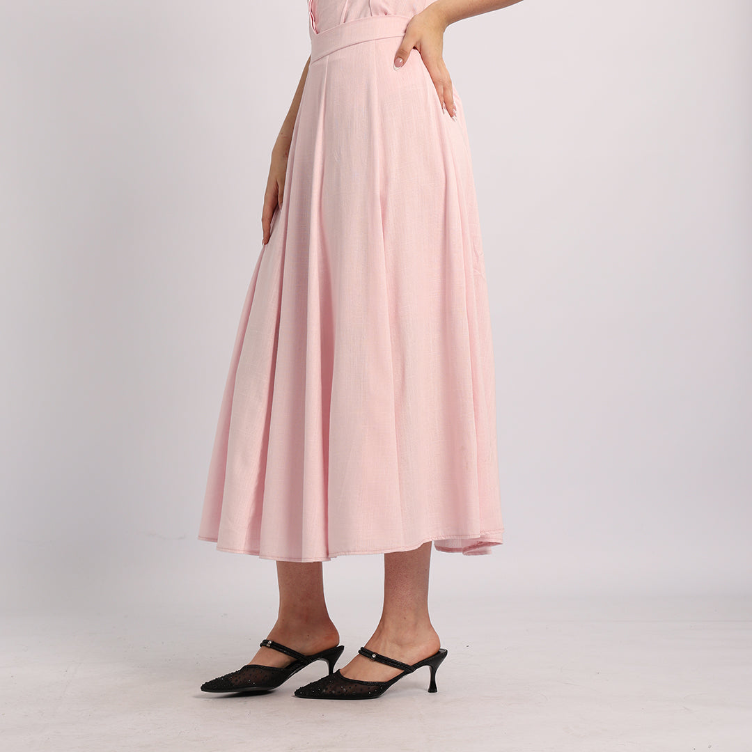 PINK LINEN SKIRT
