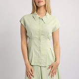 MINT CAP SLEEVE SHIRT