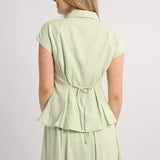 MINT CAP SLEEVE SHIRT
