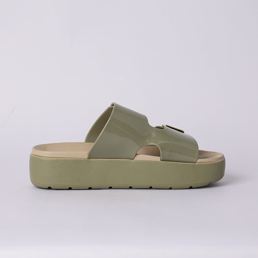 DK TAUPE PLATFORM DOUBLE BUCKLE SANDAL