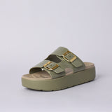 DK TAUPE PLATFORM DOUBLE BUCKLE SANDAL