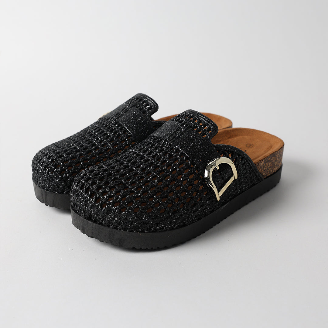 BLACK CLOSED TOE BIRKIE SANDAL