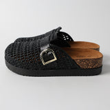 BLACK CLOSED TOE BIRKIE SANDAL