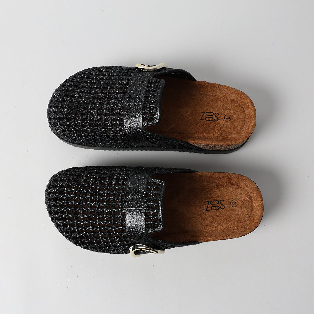 BLACK CLOSED TOE BIRKIE SANDAL