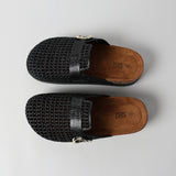 BLACK CLOSED TOE BIRKIE SANDAL