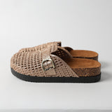 LT GOLD CLOSED TOE BIRKIE SANDAL