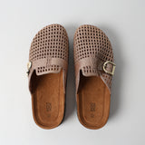 LT GOLD CLOSED TOE BIRKIE SANDAL