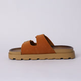TAN PLATFORM DOUBLE BUCKLE SANDAL (TONAL OUTSOLE)
