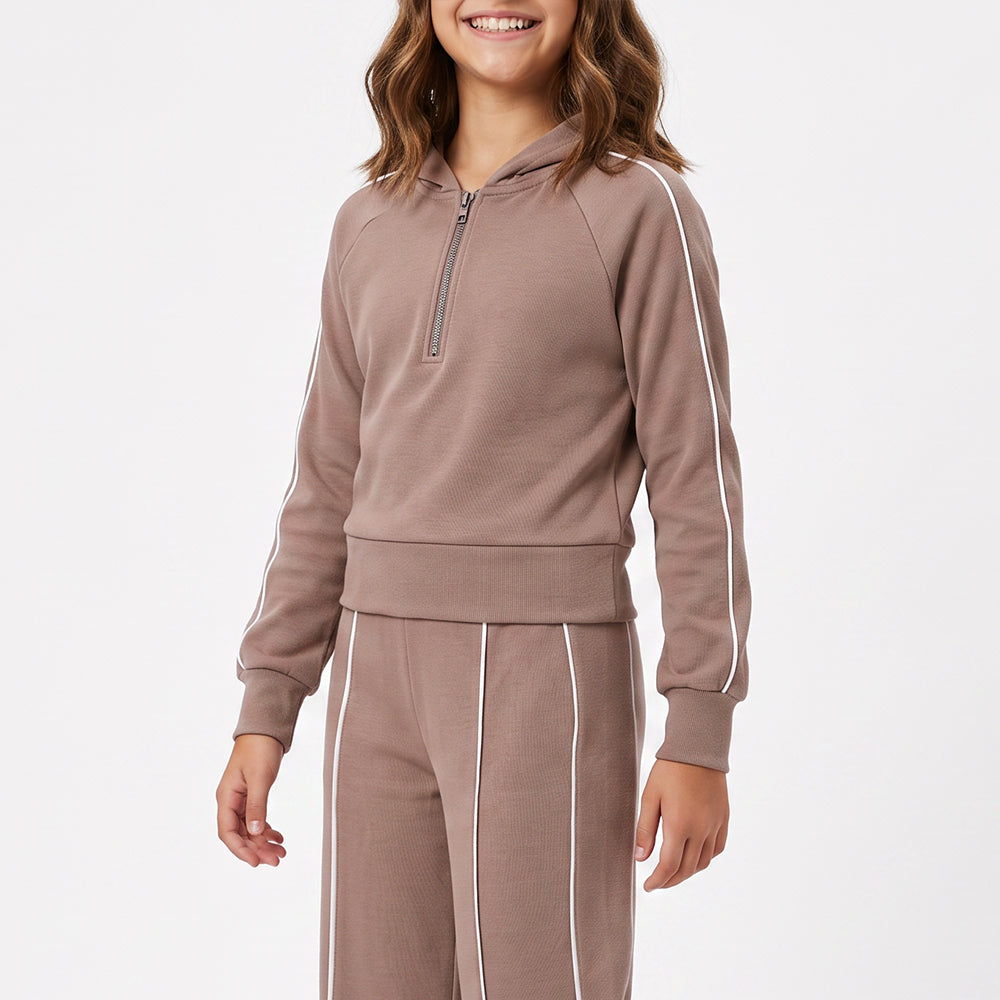 TAUPE HOODED SWEATER