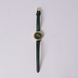 GREEN PU STRAP WATCH (GRN DIAL, GOLD TRIMS)